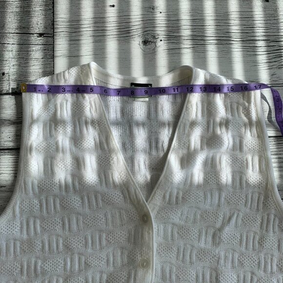 Vintage 90s Penmans Textured Knit Grandma Cardigan Sweater Vest - Picture 10 of 12